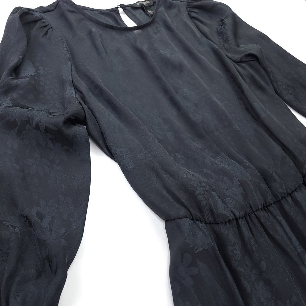 Banana Republic Black Floral Motif Maxi Dress Sz XS - Picture 4 of 12